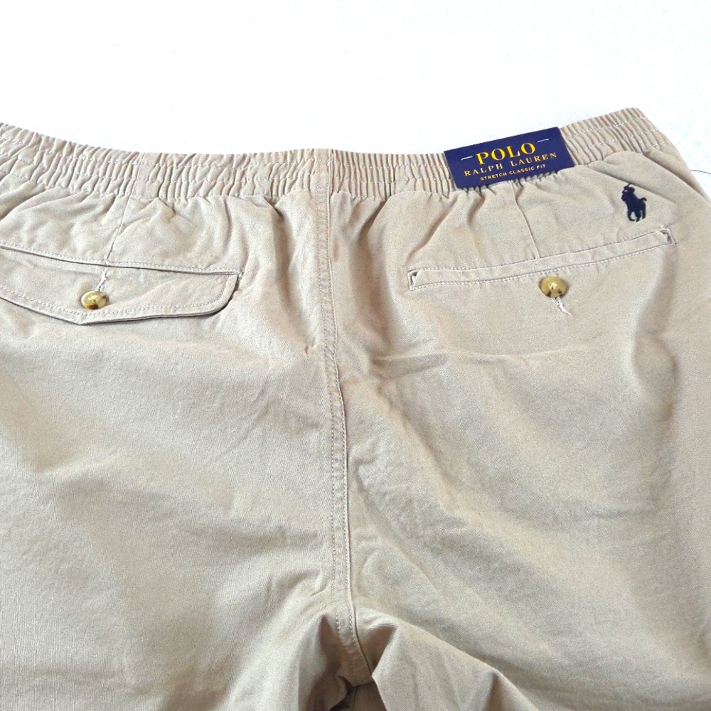 Polo by Ralph Lauren Tan Mens Stretch Classic Shorts with Classic Design XL. - Picture 9 of 16